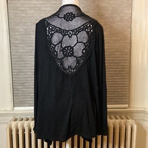 Black Crochet Drape Sweater/Cardigan